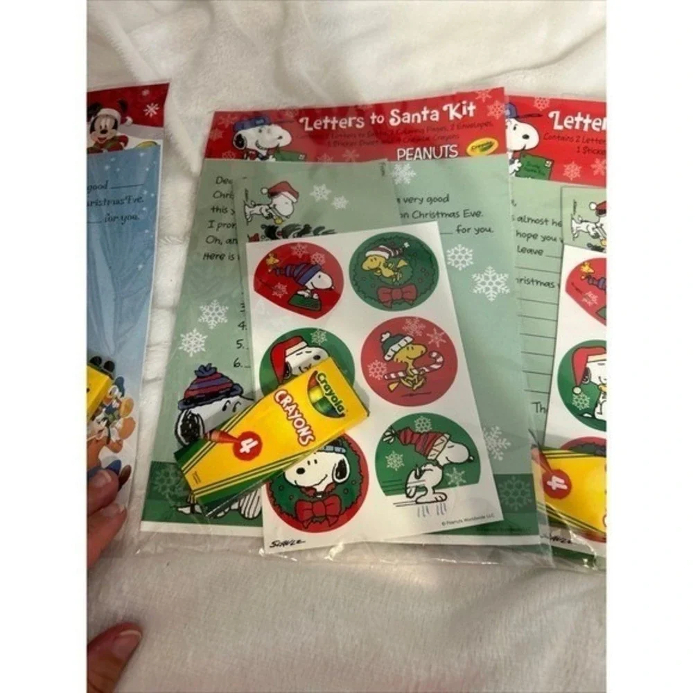 Hallmark Letters to Santa kit. Disney and peanuts‎ snoopy.. bundle of 3 New